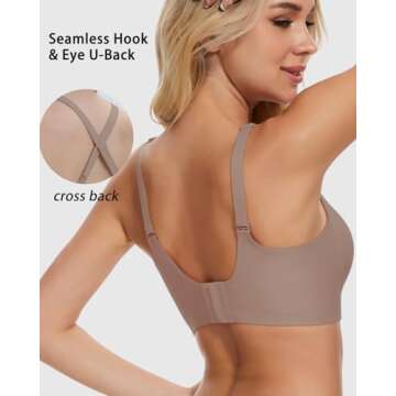 Quttlzze V Neck Wireless Bras for Women No Underwire Lightly Lift Womens Bras Soft Comfort Seamless ...