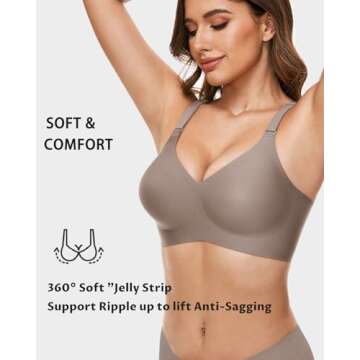 Comfortable V Neck Wireless Bra for Women No Underwire