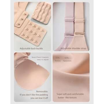 Comfortable V Neck Wireless Bra for Women No Underwire