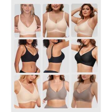 Comfortable V Neck Wireless Bra for Women No Underwire