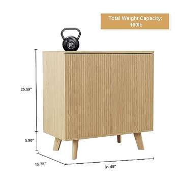 wirrytor Modern Sideboard Buffet Cabinet Console Table, Accent Storage Cabinet Credenza Buffer Cabin...