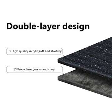 LCZTN Womens Pom Beanie Hat Scarf Set Girls Cute Winter Ski Hat Slouchy Knit Skull Cap with Fleece Lined