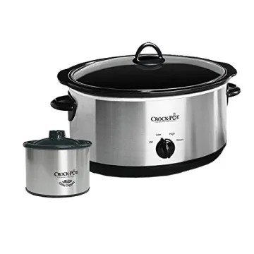 Crockpot Crock-Pot Large 8 Quart Slow Cooker with Mini Food Warmer Bundle - Ideal for Families and M...