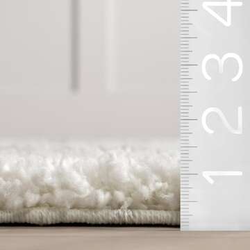 nuLOOM Tess Moroccan Shag Area Rug - 4x6 Shag Area Rug Modern/Contemporary White/Grey Rugs for Livin...