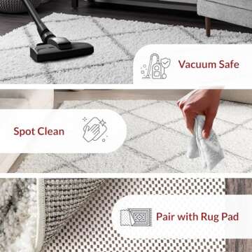 nuLOOM Tess Shag Area Rug - 4x6 Modern White/Grey