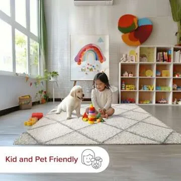 nuLOOM Tess Shag Area Rug - 4x6 Modern White/Grey