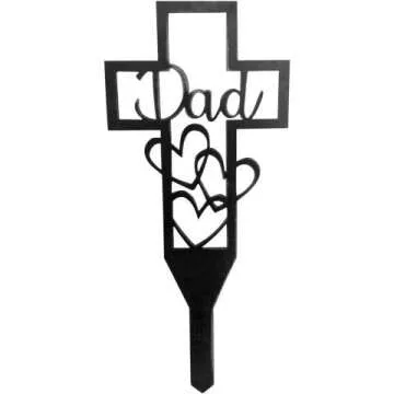 Metal Cross Garden Stake Grave Decorations for Memorial Day