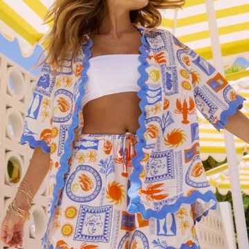 SOLILOQUY Women Boho Pajama Set for Summer Outfits