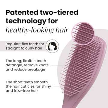 Tangle Teezer Plant-Based Ultimate Detangler Brush, Dry & Wet Hair Brush, Eliminates Knots & Reduces...