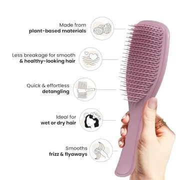 Tangle Teezer Plant-Based Ultimate Detangler Brush, Dry & Wet Hair Brush, Eliminates Knots & Reduces Breakage for All Hair Types, Earthy Purple