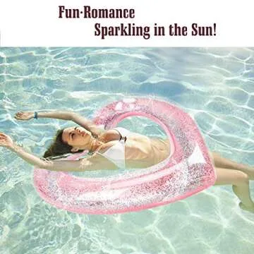 MoKo Inflatable Pool Floats for Adults, Clearance Bachelorette Party Decorations Heart Shaped Swim R...