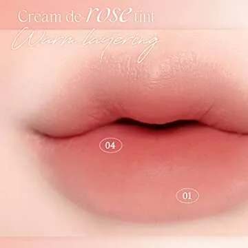 Dasique Cream de Rose Tint (04 Redwood) | Velvet Cream Matte Lip Stain, Infused with Rose Water | Vegan, Cruelty-free, Count: 1, 0.1058 Ounce