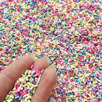 EHOPE 50G Fake Sprinkles Polymer Sprinkles Resin Sprinkles Clay Sprinkles for Resin Nail Art Slices Fake Candy Sprinkles for Nail Art DIY Crafts Cake Phone Case(50g Sugar granules-3)