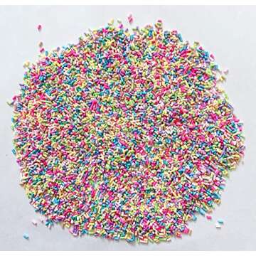 EHOPE 50G Fake Sprinkles Polymer Sprinkles Resin Sprinkles Clay Sprinkles for Resin Nail Art Slices Fake Candy Sprinkles for Nail Art DIY Crafts Cake Phone Case(50g Sugar granules-3)