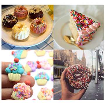 EHOPE 50G Fake Sprinkles Polymer Sprinkles Resin Sprinkles Clay Sprinkles for Resin Nail Art Slices Fake Candy Sprinkles for Nail Art DIY Crafts Cake Phone Case(50g Sugar granules-3)