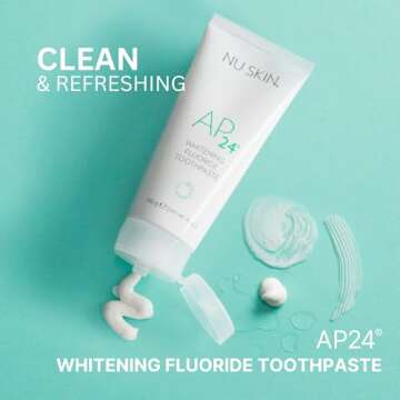 Nu Skin AP 24 Whitening Fluoride Toothpaste | 4oz | Brightens and Whitens Teeth | Helps Prevent Dental Cavities | Gentle Vanilla Mint Formula (1 Pack, Fluoride)
