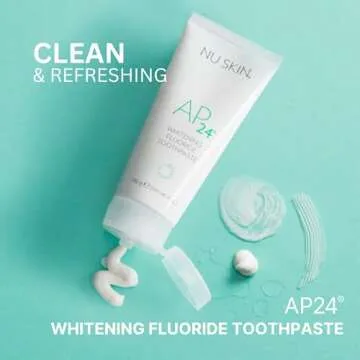 Nu Skin AP 24 Whitening Fluoride Toothpaste | 4oz | Brightens and Whitens Teeth | Helps Prevent Dental Cavities | Gentle Vanilla Mint Formula (1 Pack, Fluoride)