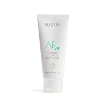 Nu Skin AP 24 Whitening Fluoride Toothpaste | 4oz | Brightens and Whitens Teeth | Helps Prevent Dental Cavities | Gentle Vanilla Mint Formula (1 Pack, Fluoride)
