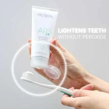Nu Skin AP 24 Whitening Fluoride Toothpaste | 4oz | Brightens and Whitens Teeth | Helps Prevent Dental Cavities | Gentle Vanilla Mint Formula (1 Pack, Fluoride)