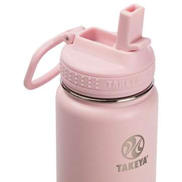 Takeya Actives Replacement Straw Lid for Insulated Water Bottle, Wide Mouth, Blush