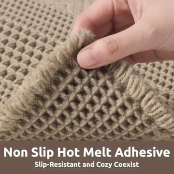 AMOAMI Waffle Bath-Mat, Super Absorbent Bath Mats for Bathroom, Boho Bathroom Rugs Non Slip Washable, Ultra Soft Bathroom-Mat with Tassels Bath Rugs for Bathroom Floor Mat, 17" X 24" Brown