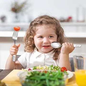 Pimoys 12-Piece Kids Stainless Steel Forks and Spoons Set