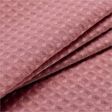 Barossa Design Waffle Weave Shower Curtain - Luxury Spa Feel, 230 GSM Fabric, Water Repellent, Pale ...