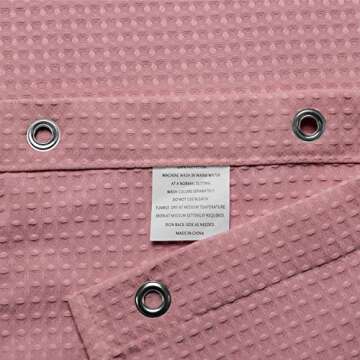 Barossa Design Waffle Weave Shower Curtain Hotel Luxury Spa, 230 GSM Heavy Duty Fabric, Water Repellent, Pale Mauve, 71"x72"