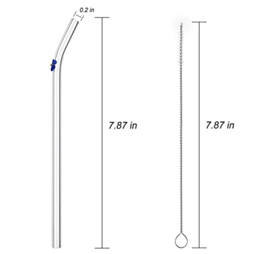 6PCS Handmade Glass Straws - Stylish Flower Design