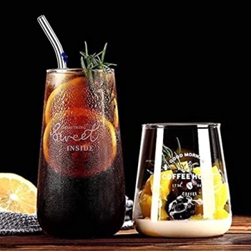 6PCS Handmade Glass Straws - Stylish Flower Design