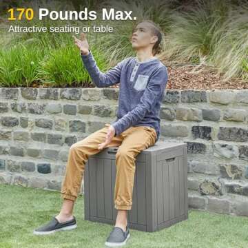 EAST OAK Waterproof Outdoor Storage Box 31 Gallon