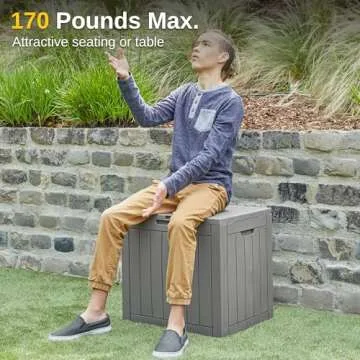 EAST OAK Waterproof Outdoor Storage Box 31 Gallon