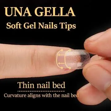 UNA GELLA Short Oval Almond Gel Nail Tips 600Pcs Kit