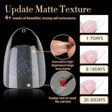 UNA GELLA Short Oval Almond Gel Nail Tips 600Pcs Kit