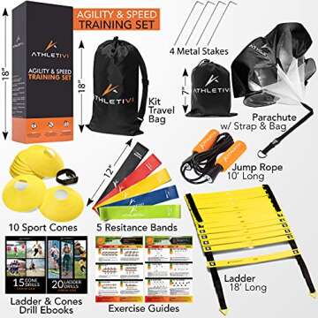 Athletivi Agility Training Equipment Set for Soccer & Football Training - Maximize Speed and Strengt...