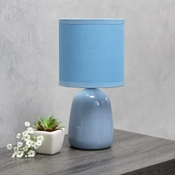 Simple Designs LT1134-SKY Mini Bedside Table Lamp