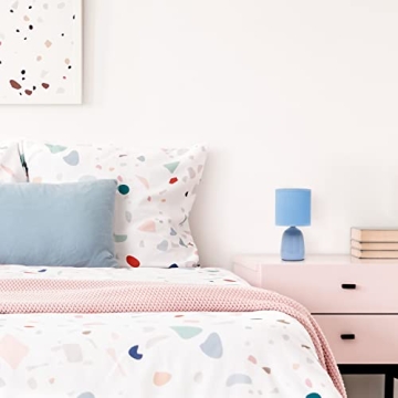 Simple Designs LT1134-SKY Mini Bedside Table Lamp