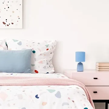 Simple Designs LT1134-SKY Mini Bedside Table Lamp