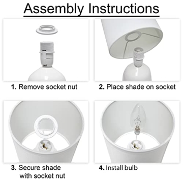 Simple Designs LT1134-SKY Mini Bedside Table Lamp