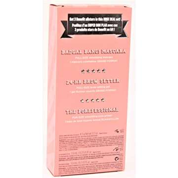 Benefit Cosmetics 3 Piece All Star Allstar Beauty Blowout BadGal Bang Mascara Full Size 24 Hour Brow Setter Full Size Porefessional Mini