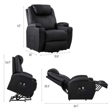Comfortable Power Lift Recliner Chair with Massage for Seniors