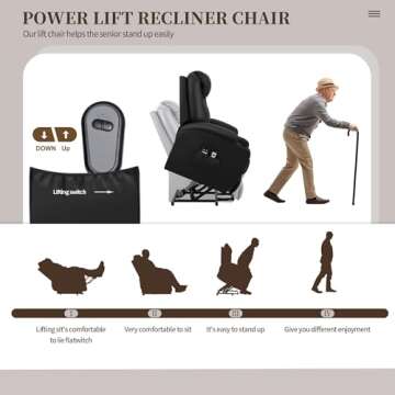 Comfortable Power Lift Recliner Chair with Massage for Seniors