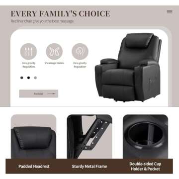 Comfortable Power Lift Recliner Chair with Massage for Seniors