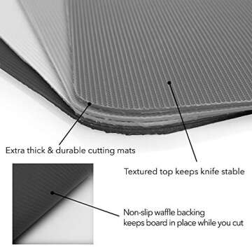 Simply Genius Plastic Cutting Boards for Kitchen - Color-Coded Pack of 8 Dishwasher Safe Flexible Cu...