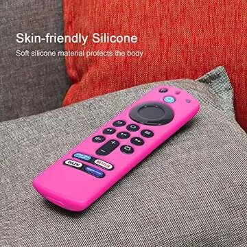 LEFXMOPHY Pink Case Replacement for TV Stick (3rd Generation) / 4K Max 2021 Release Voice Remote, Silicone Protector Skin Sleeve Glow in Dark for Women Girl