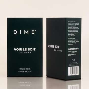Dime Voir Le Bon Cologne, Clean Men's Cologne with Citrus, Cashmere Woods, and White Amber, 1.7 oz / 50 ml