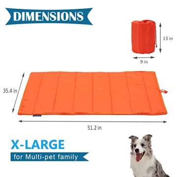 BDEUS 51x35In Waterproof Portable Camping Dog Bed