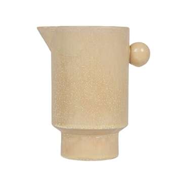 Creative Co-Op Modern Small Stoneware Pitcher or Vase, Beige,24 oz.