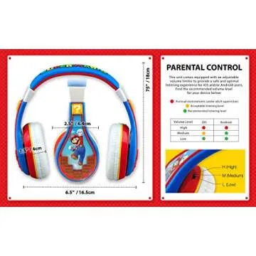 eKids Super Mario Kids Headphones - Adjustable and Fun