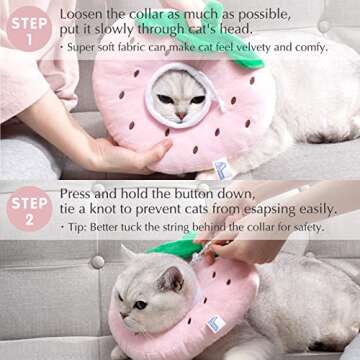 ANWA Adjustable Cat Cone Collar Soft, Cute Cat Recovery Collar, Cat Cones After Surgery for Kittens